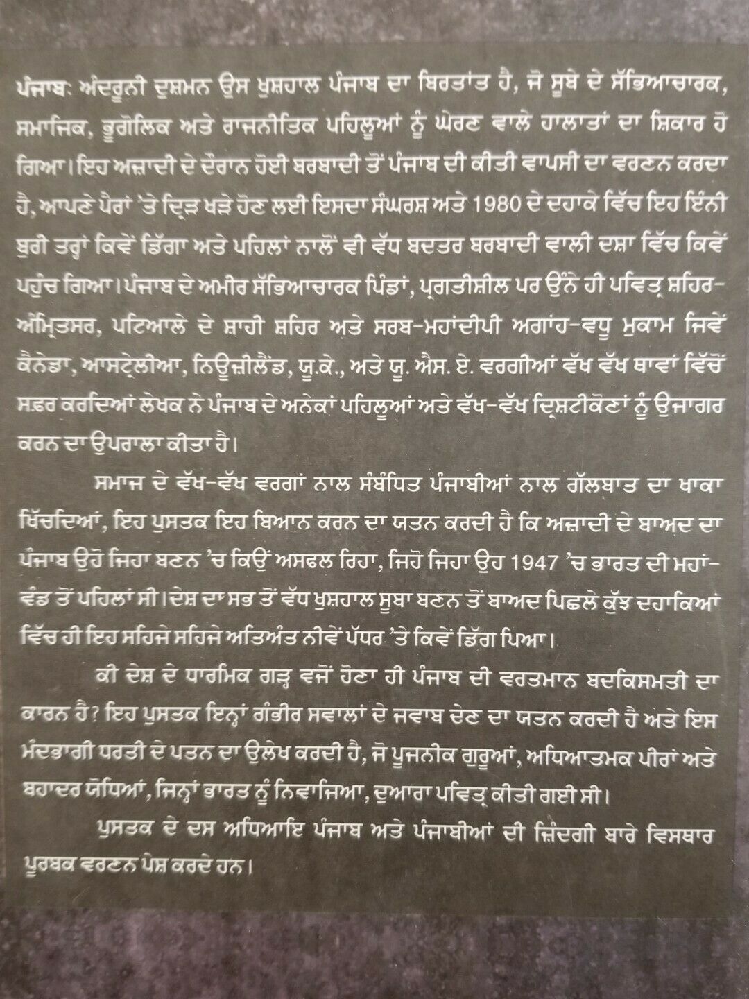 Punjab The Enemies Within ਅੰਦਰੂਨੀ ਦੁਸ਼ਮਨ K.P.S. Gill Sadhavi Khosla Punjabi Book