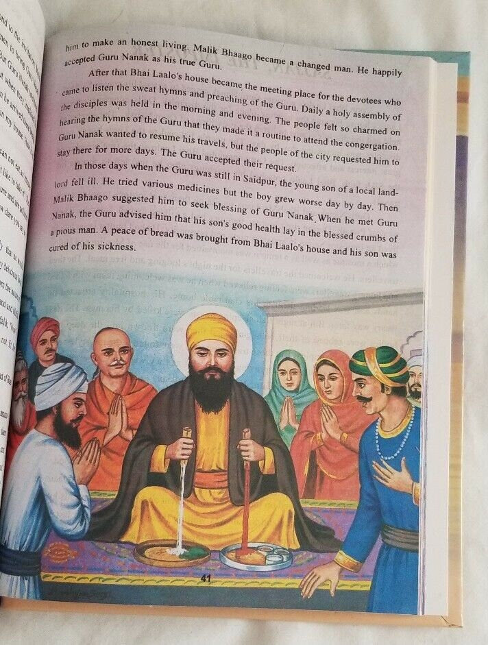 llustrated Life Stories of Guru Nanak Dev Ji Sikh Kids Book English Album GG New
