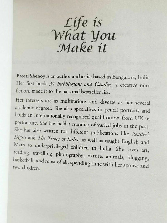 Life is what you make it preeti shenoy - story of love hope determination b59