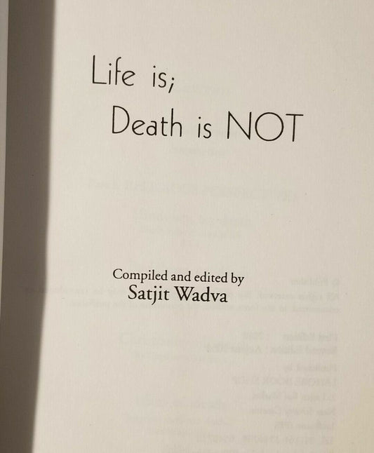 Life is death is not by satjit wadva osho khushwant singh sikh book english b52