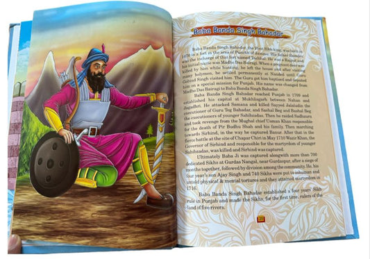Sikh Warriors Kids Book English Colour Illustrated Sikh History Stories Singh GG Story Book