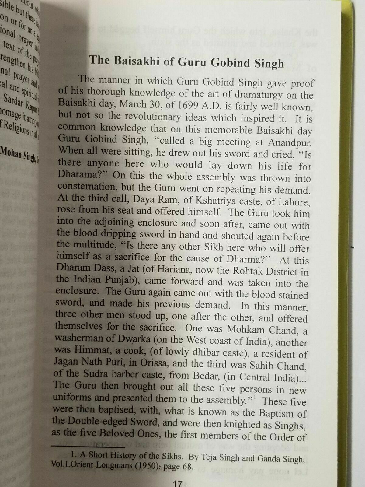 PARASHPRASNA The Baisakhi of Guru Gobind Singh book Kapur Singh ICS English B51