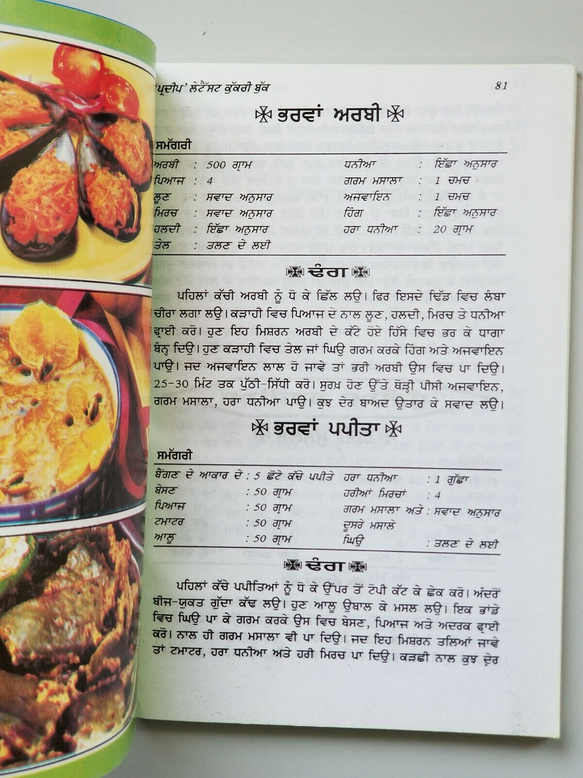 Pradeep Indian Cooking Rasoi book with detailed simple instructions Punjabi B46