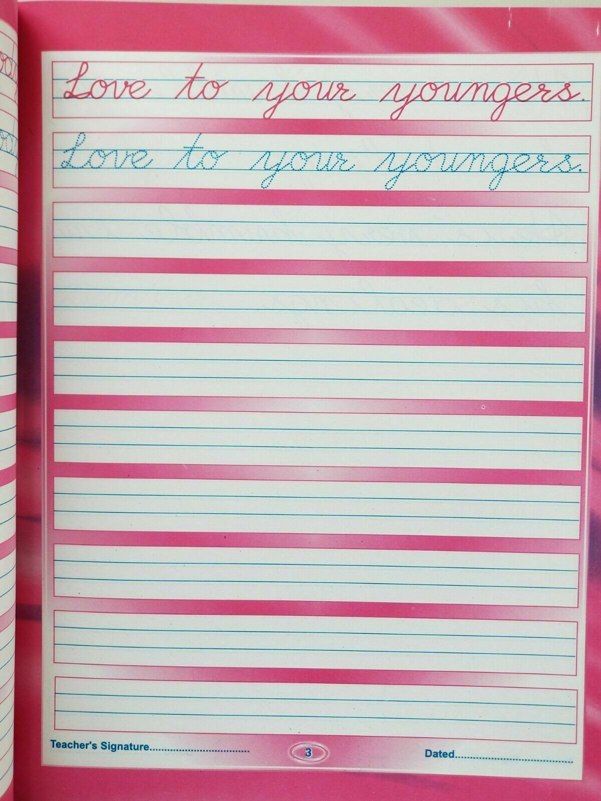 Learn English Cursive writing formation of words and Sentences Practice Book A4