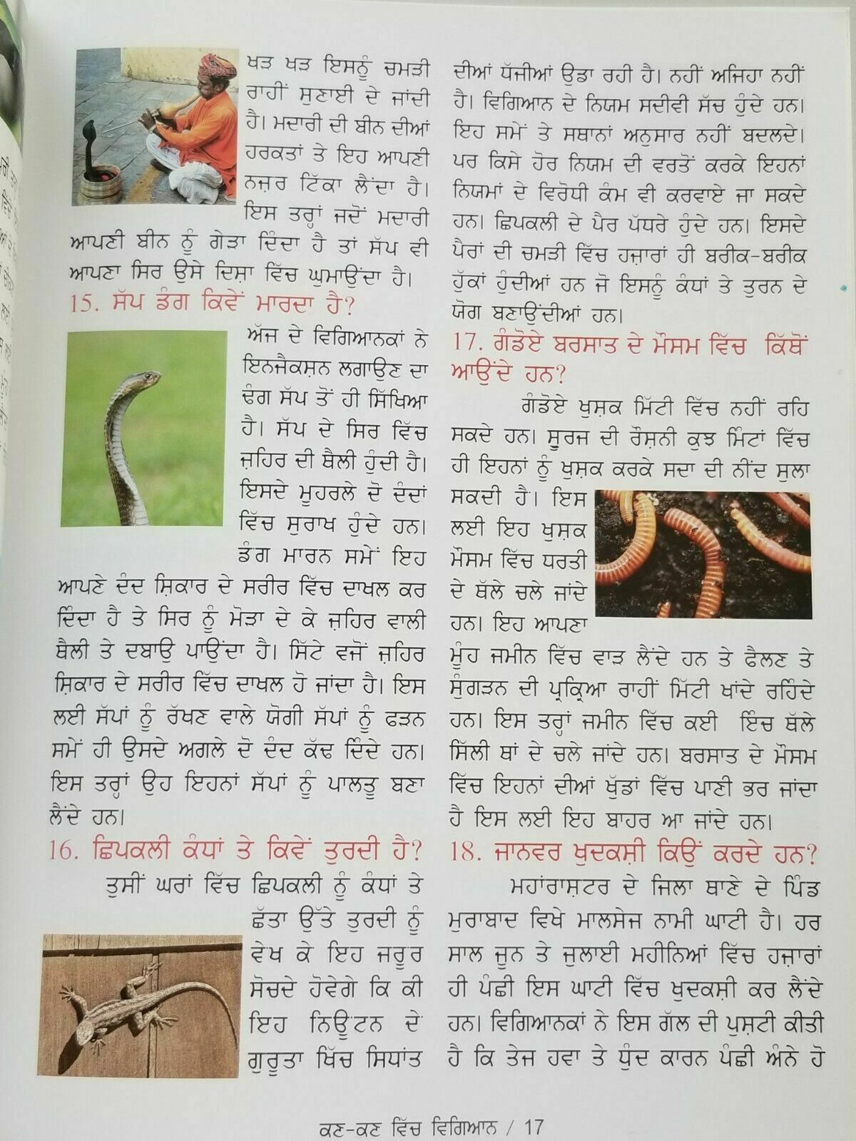 Punjabi Reading Learning Kids Science Knowledge Book Kan Kan Ch Vigyan ਵਿਗਿਆਨ