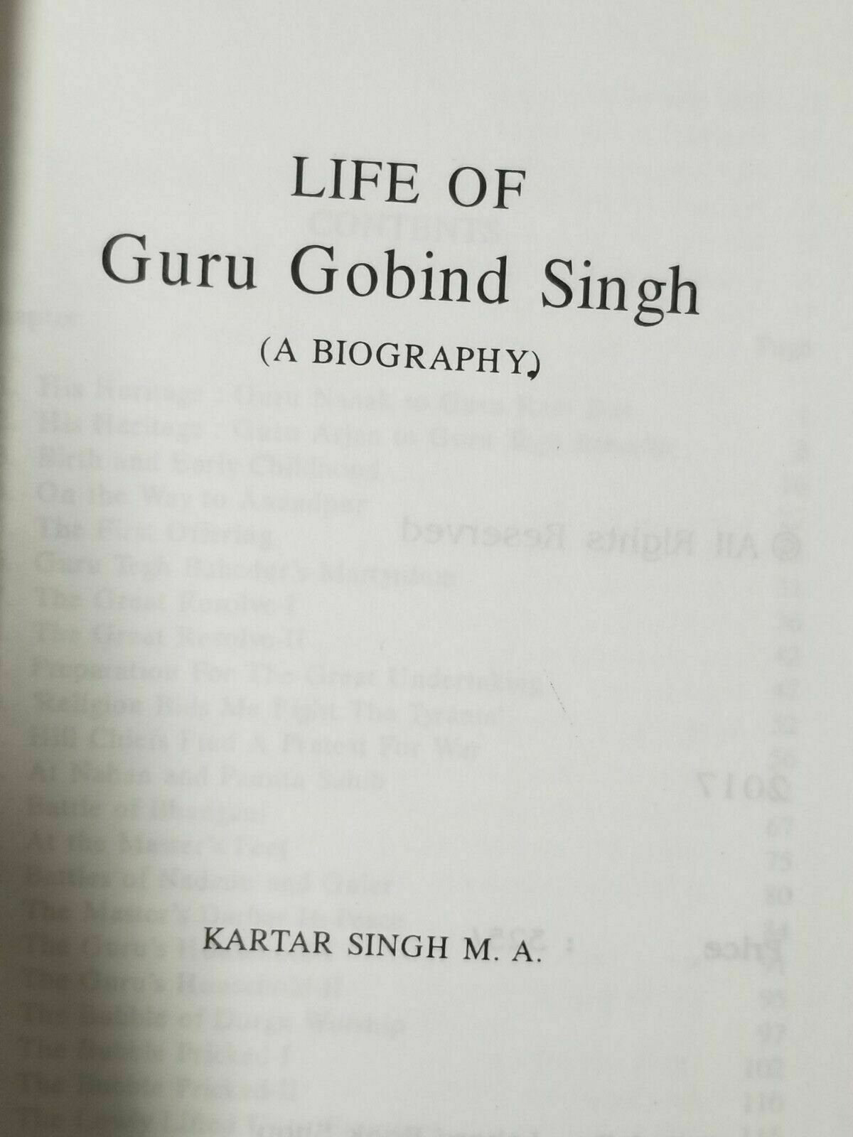 Life of Guru Gobind Singh biography by Prof Kartar Singh book english khalsa b51