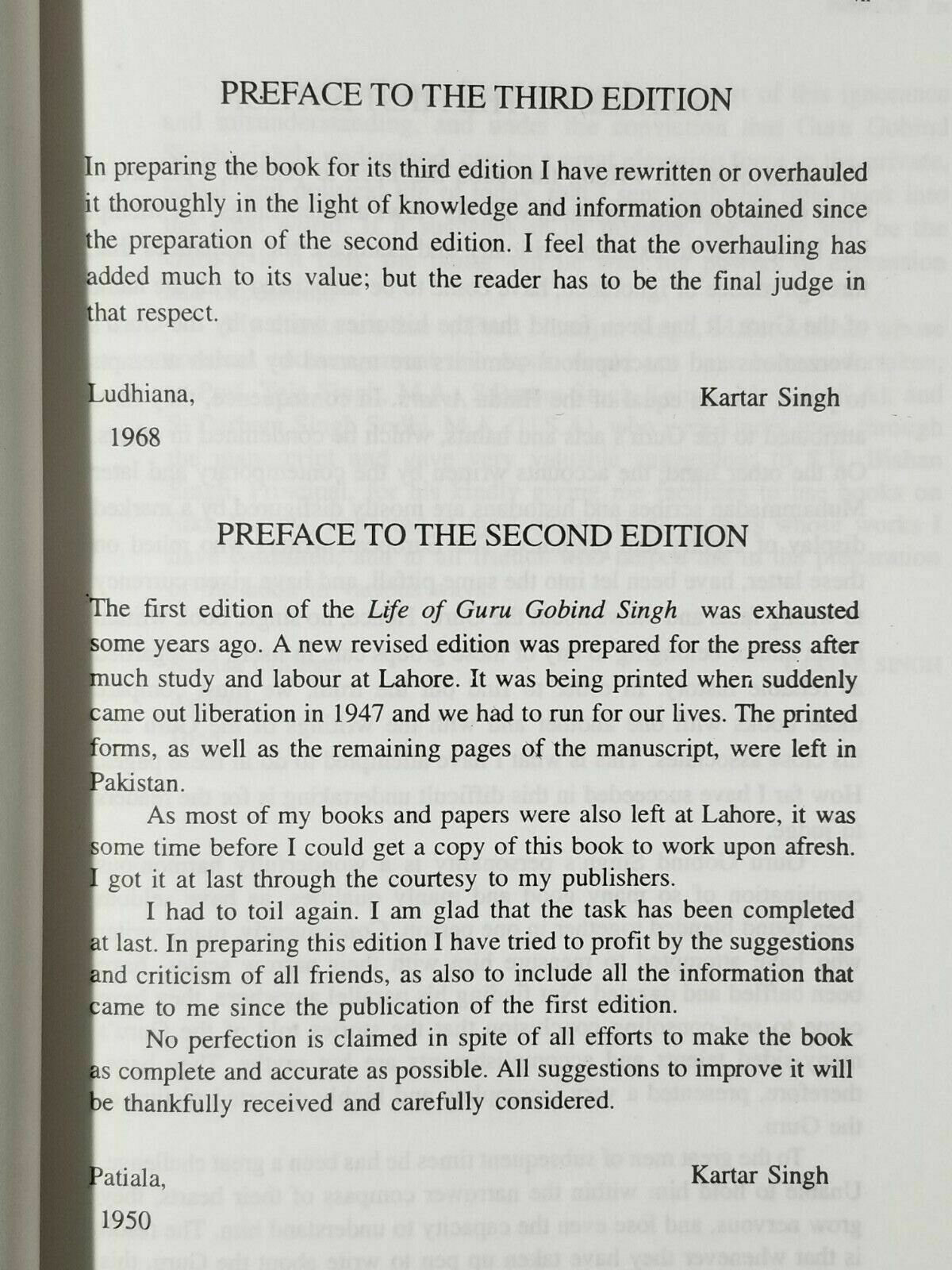 Life of Guru Gobind Singh biography by Prof Kartar Singh book english khalsa b51