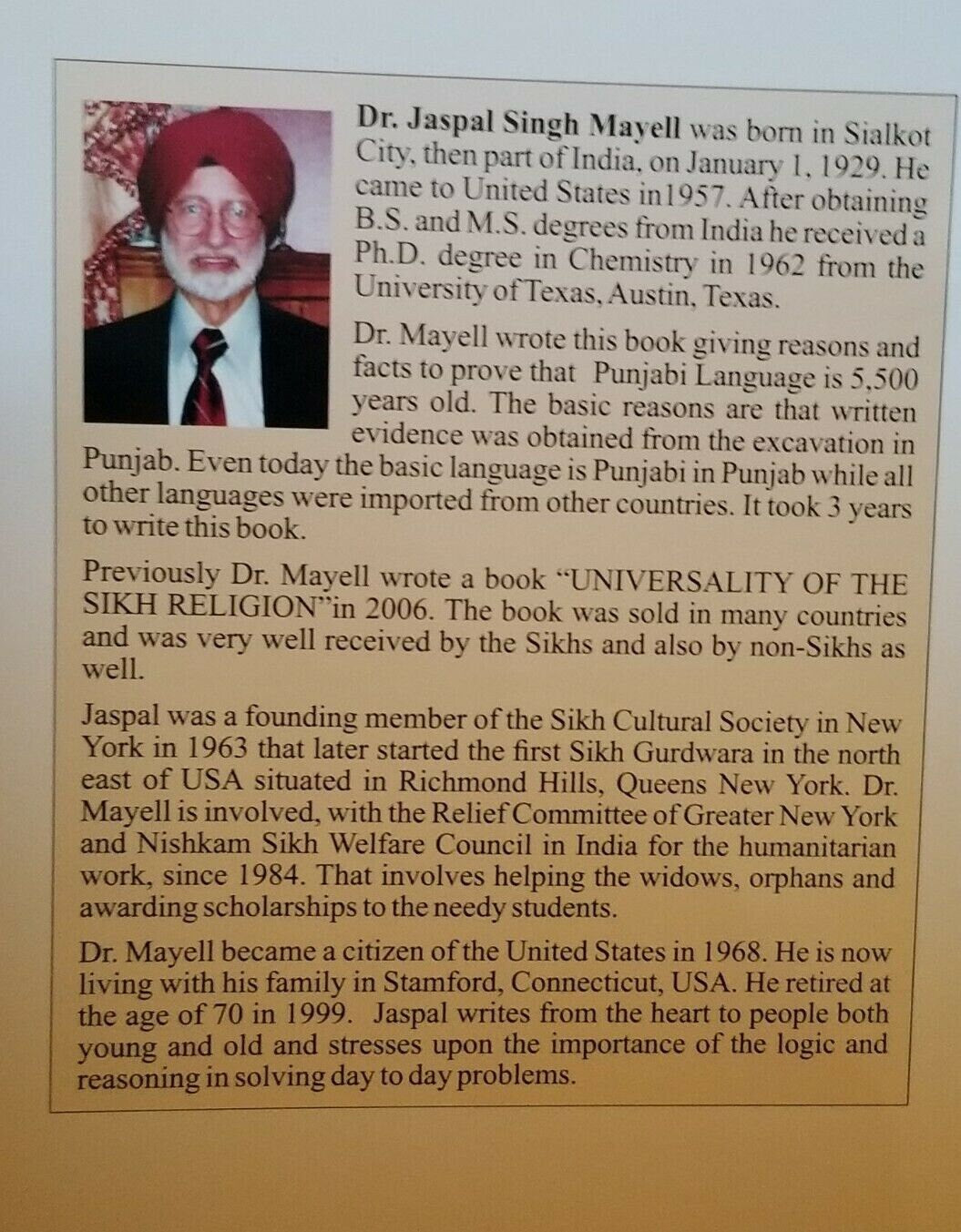 Punjabi language is 5500 years old book dr. jaspal singh mayell in english b55