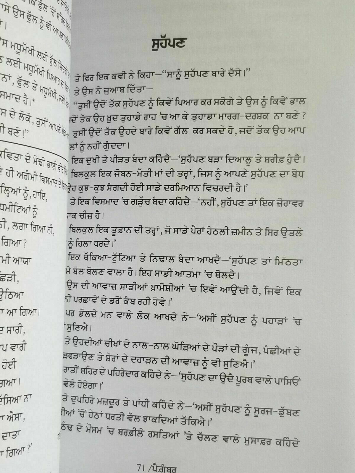 Pagaimbar The Prophet Punjabi Book Kahlil Gibran Gurmukhi Panjabi Prose B54 New