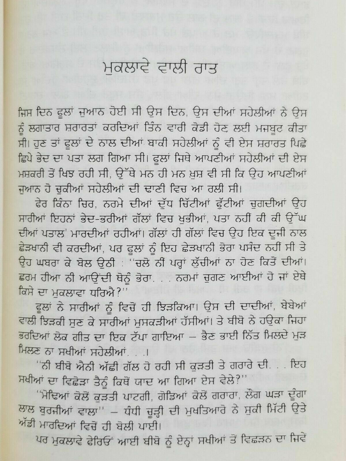 Muklaway wali raat punjabi short stories panjabi hardback book bachint kaur b6