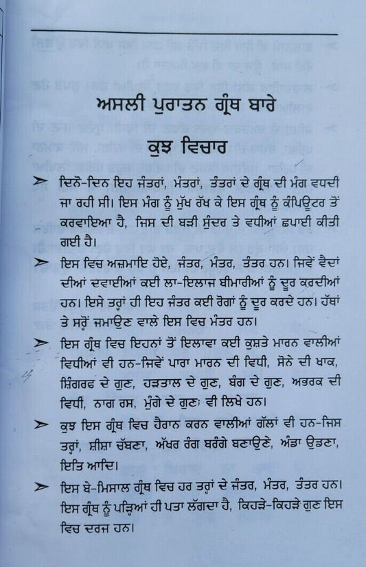 Granth Yantar Mantar Tantar Vashikaran Punjabi Book Sant Mahesh Kumar Panjabi MB