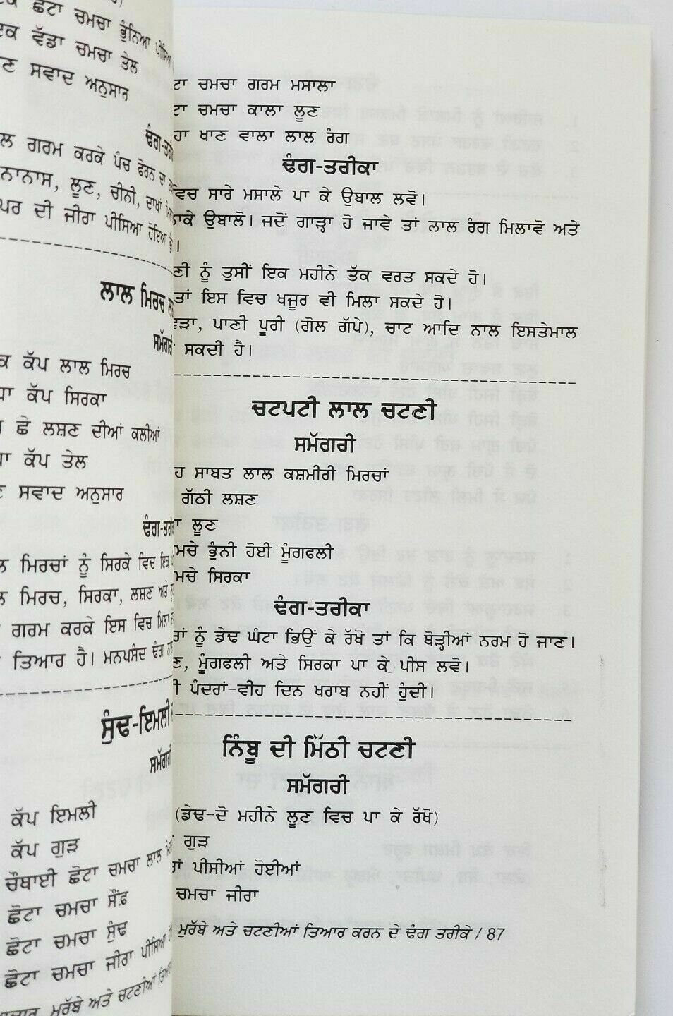 Achaar murrabay chutney cooking book detailed simple instructions in punjabi
