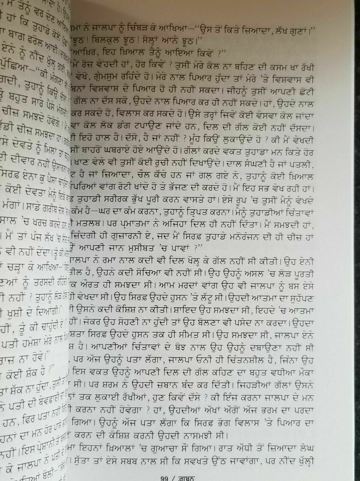 Gaban Novel Munshi Prem Chand Punjabi Gurmukhi Literature Panjabi Gift Book B70