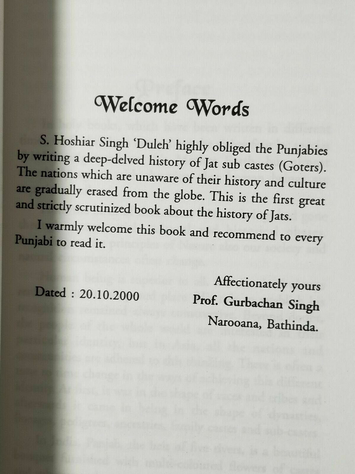 History of jatts panjabi book by hoshiar singh duleh punjabi b62 new paperback