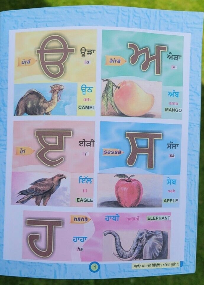 Let's learn punjabi sikh gurmukhi writing alphabets building 1st book kaida mk
