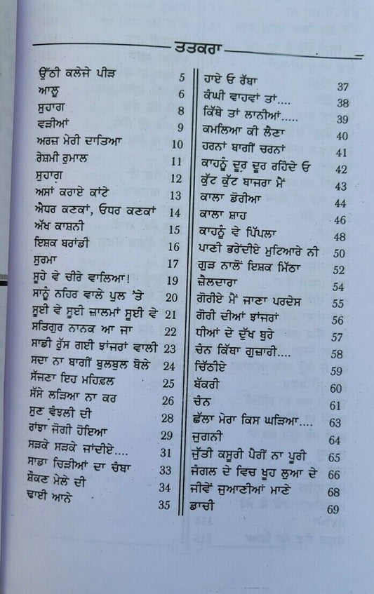 Old Folk Punjabi songs Sada Hi Baghi Bulbul Boley book Panjabi Gurmukhi lyrics mk