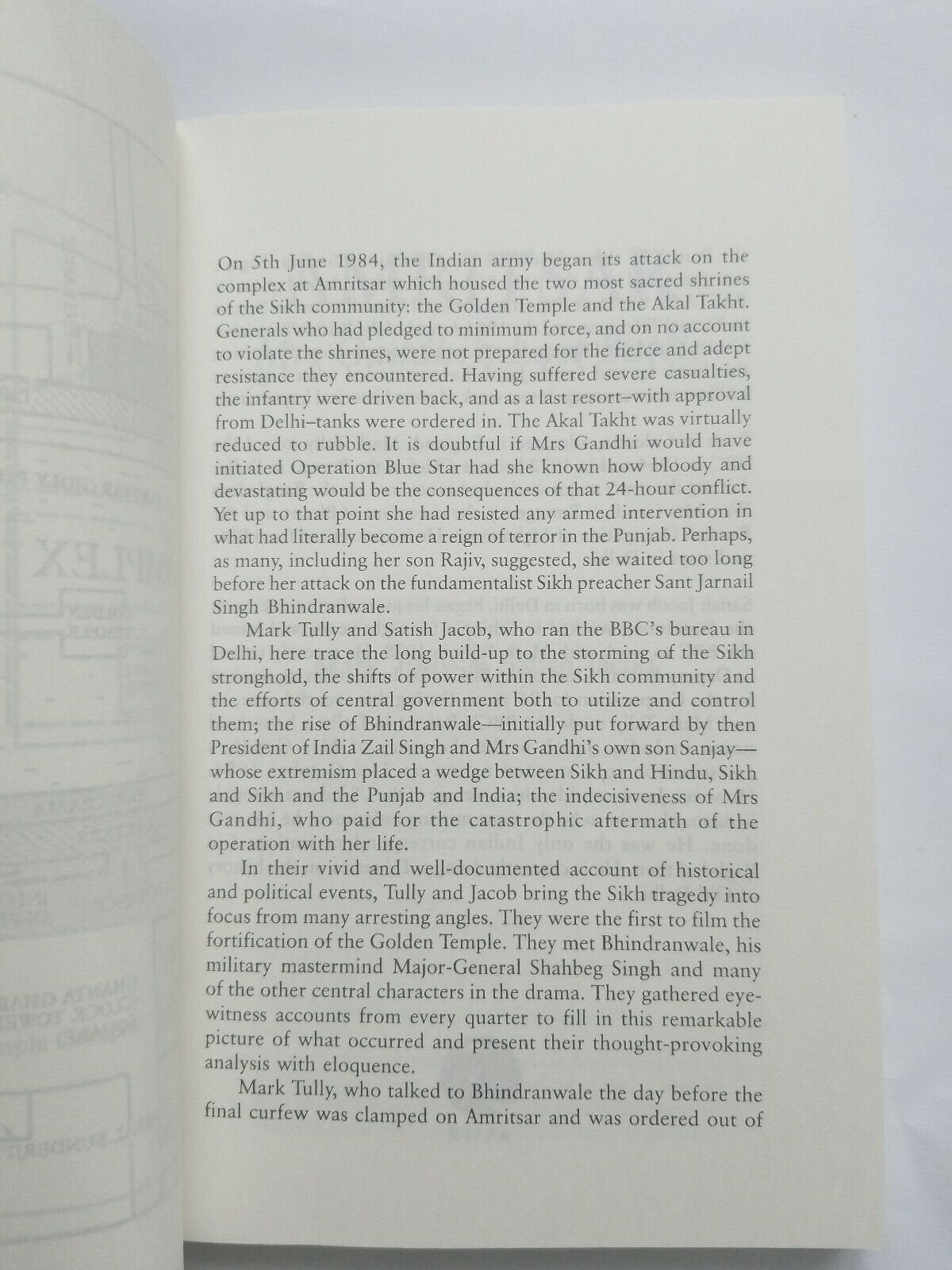 Sikh singh kaur amritsar mrs gandhi's last battle book by mark tuly in english