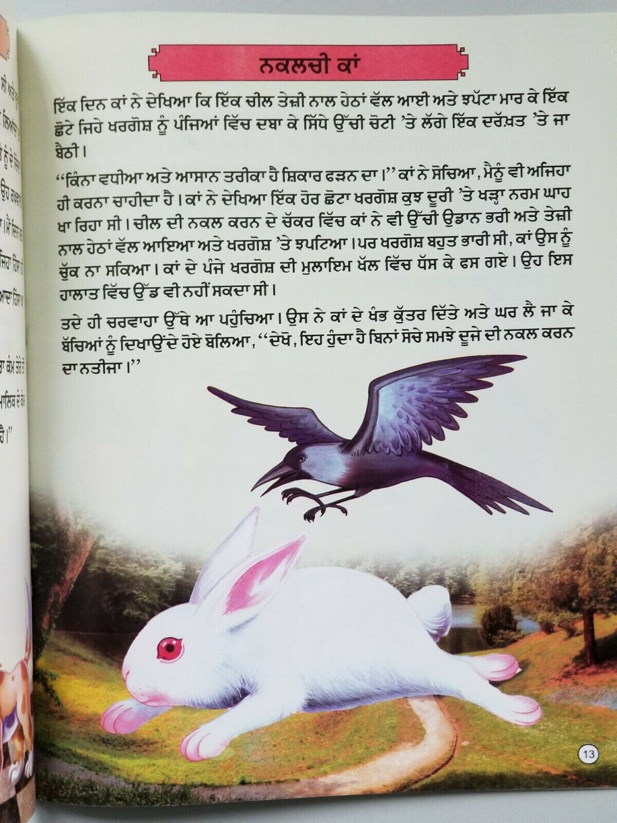 Punjabi reading kids panchtantra story book monkey's justice learning fun book