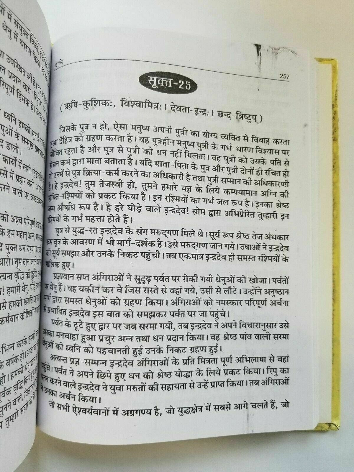 Rigved Ancient Hindu Scripture Vedas Hindi Hardback Granth Rig Ved Simple Book MD