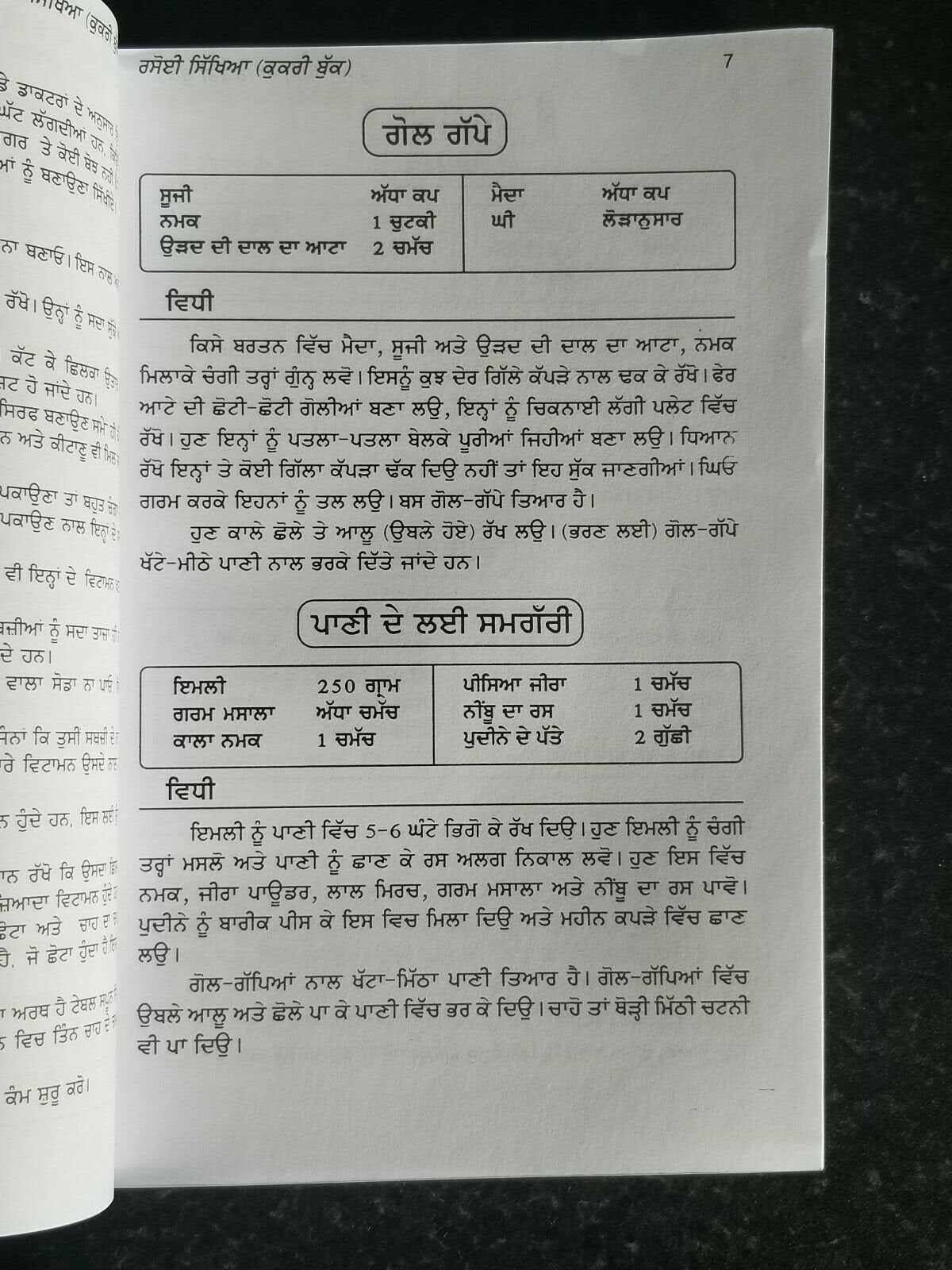 Rasoi sikhya indian cooking book with detailed simple instructions in punjabi