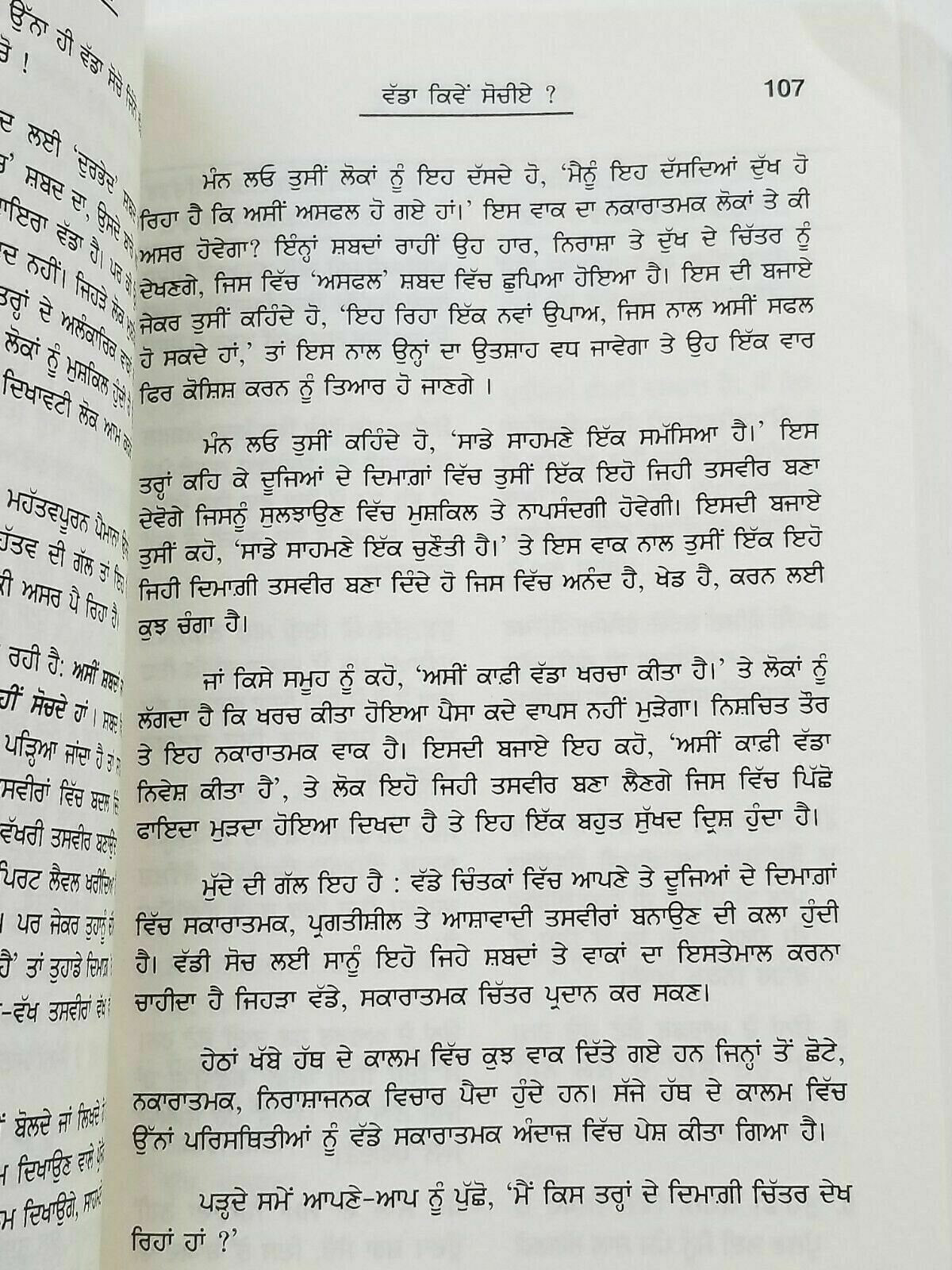 The Magic of Thinking Big Motivational Book David J Schwartz Punjabi Reading B67