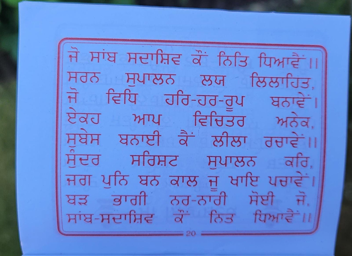 Hindu Shiv Chalisa Evil Eye Protection Shield Good Luck Pocket Book Punjabi HH