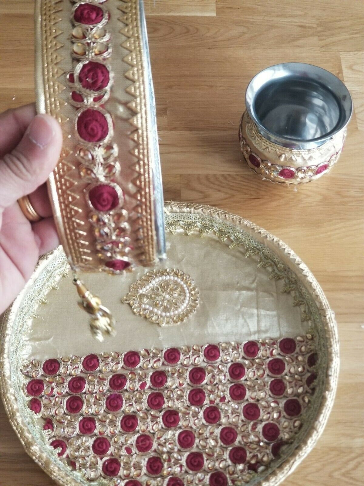 Hindu fast worship karva chauth vrat thali set special pooja karwa vrata katha d