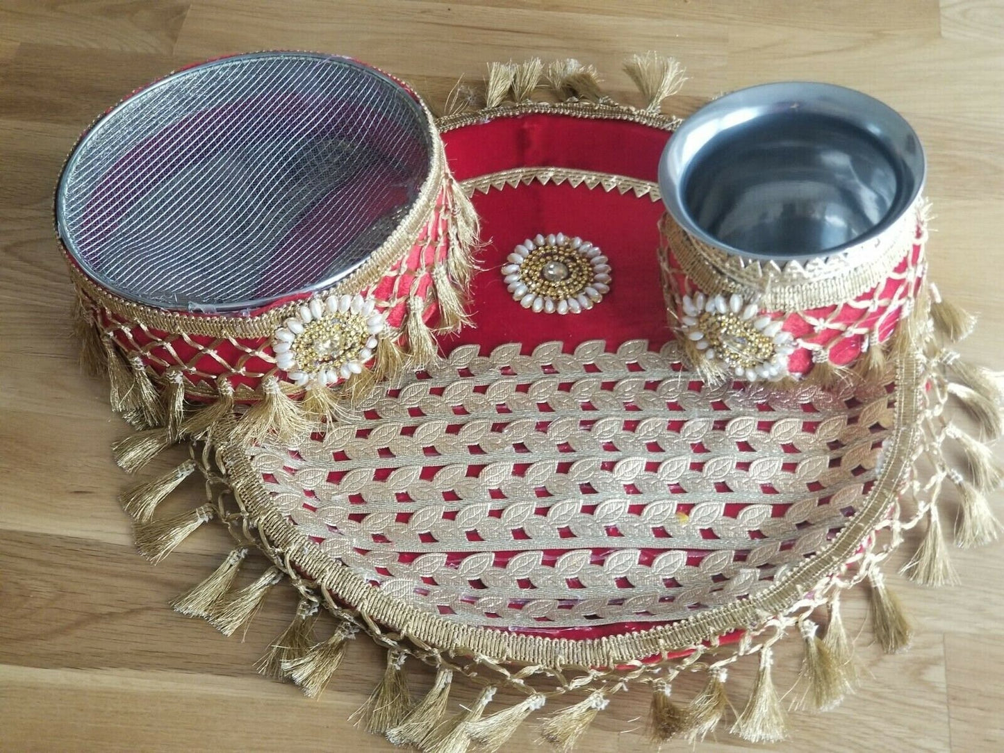 Hindu fast worship karva chauth vrat thali set special pooja karwa vrata katha a