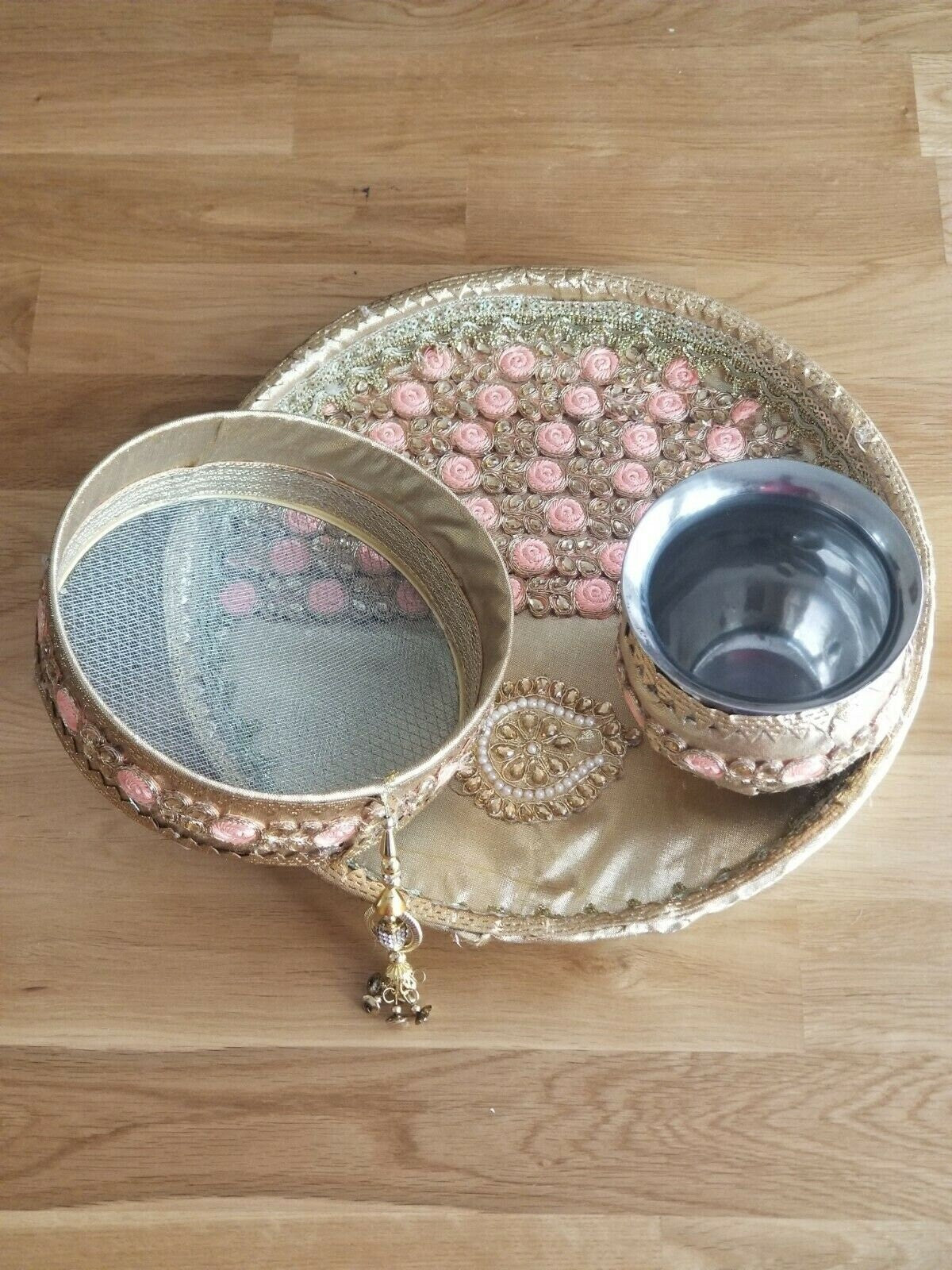 Hindu fast worship karva chauth vrat thali set special pooja karwa vrata katha c