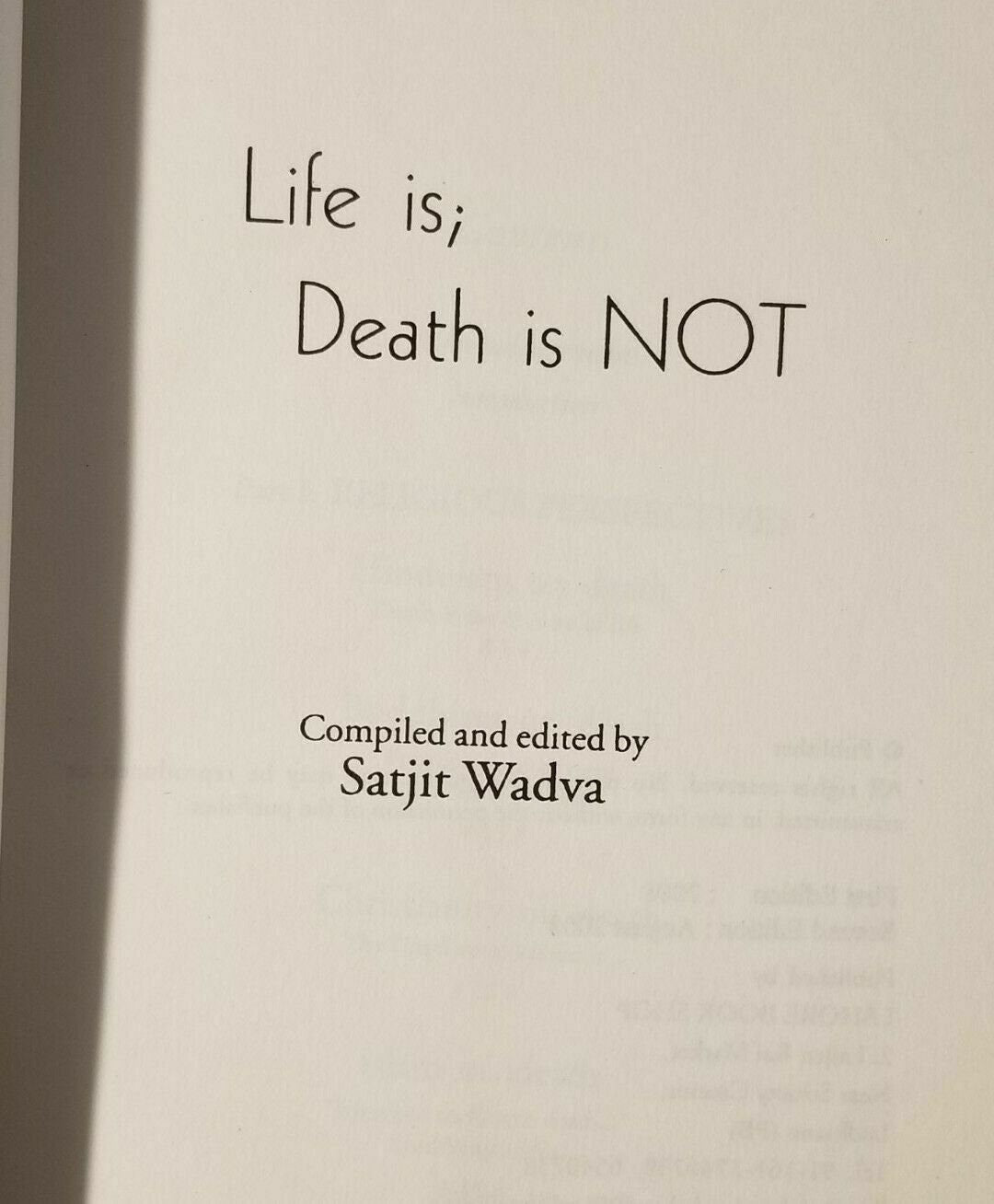 Life is death is not by satjit wadva osho khushwant singh sikh book english b52