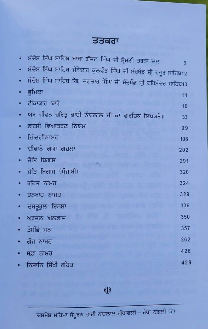 Sampooran Bhai Nand Lal Ji Granthawali Santhya Pothi Punjabi Book Singh Panjabi
