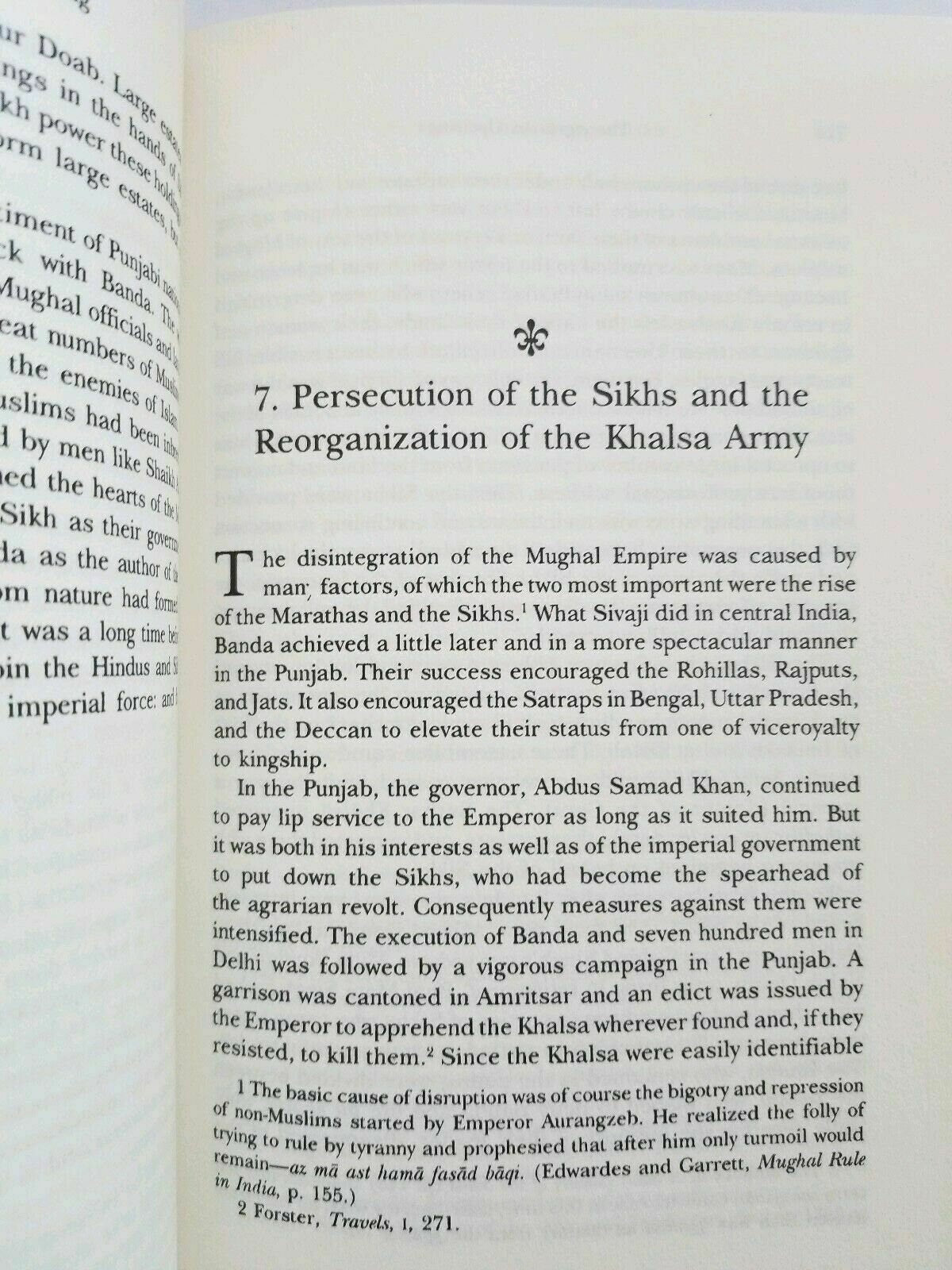 A history of the sikhs second edition volume 1 1469-1839 book khushwant singh cc