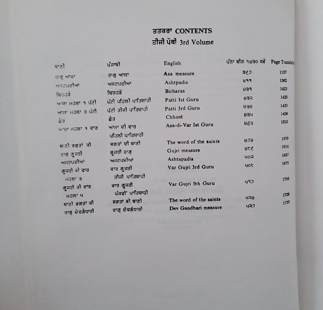 Sri Guru Granth Sahib Punjabi English Translation Meaning Sikh Sanchi SGPC Vol 3