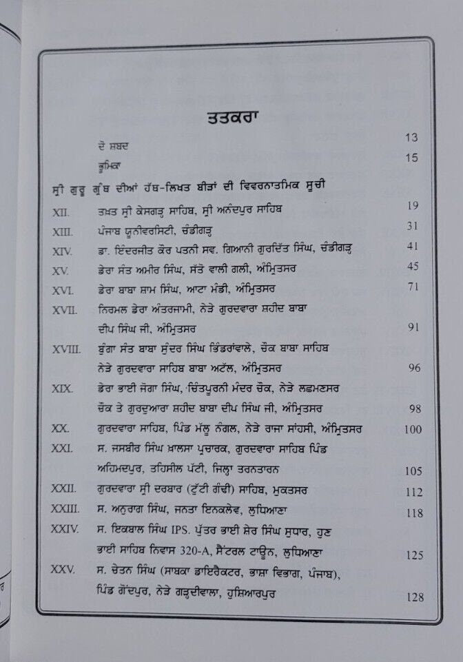Guru Granth Sahib Ji Diya Hath Likhat Beeda de Darshan Sikh Research Book Punjab