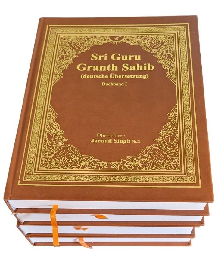 Sri Guru Granth Sahib Ji in German Translation four Volumes Sanchia Complete Set
