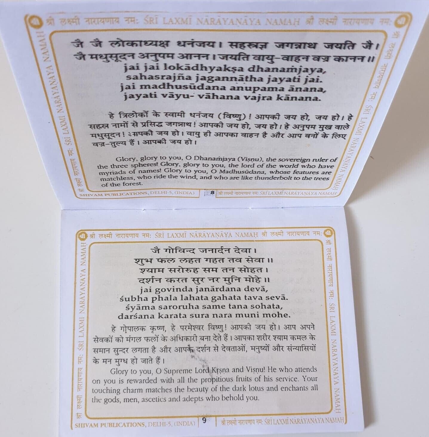 Shri Vishnu Chalisa Prayer Book Hindi English & Roman English Nazar Shield GG23
