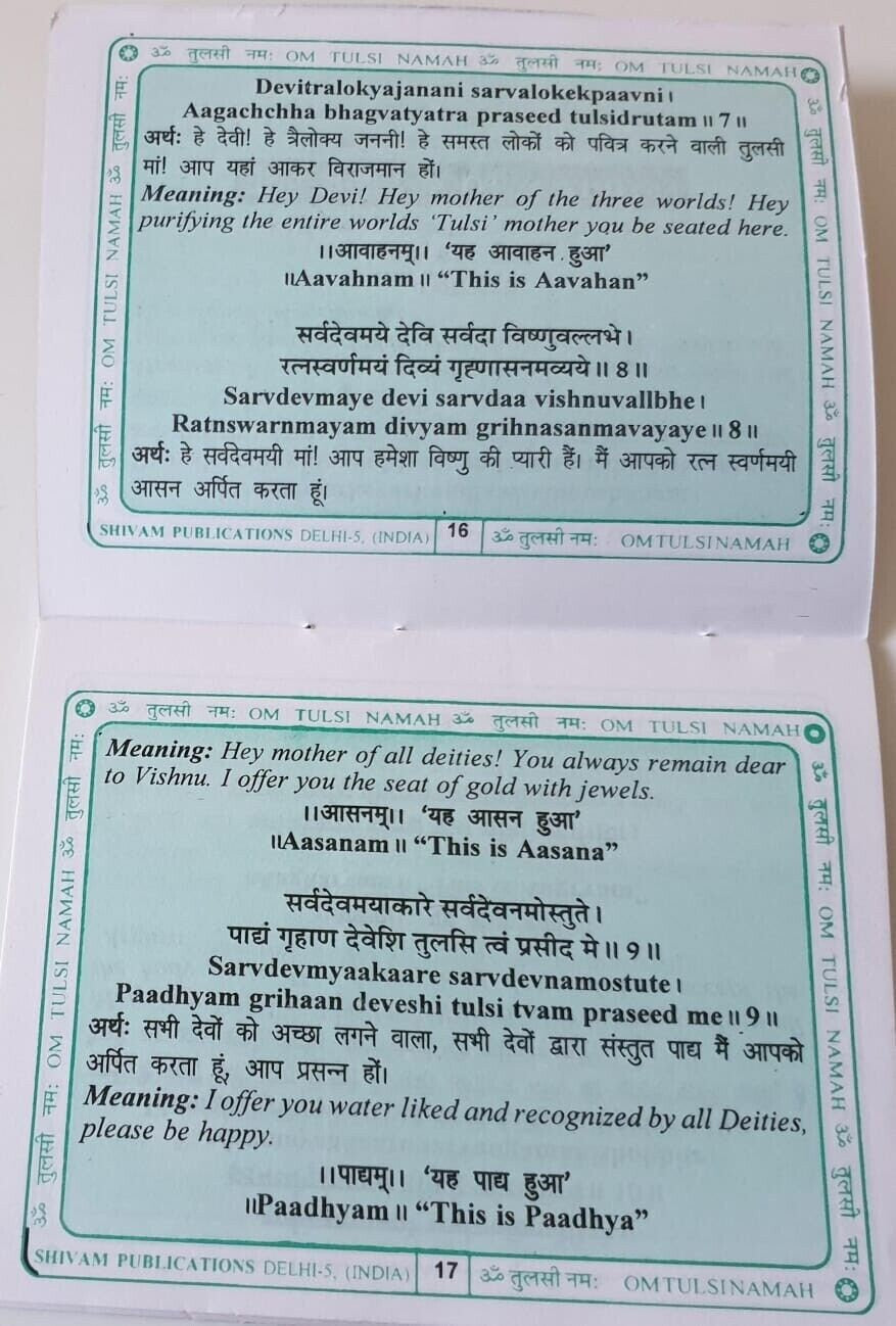 Shri Tulsi Chalisa Hindu Evil Eye Protection Good Luck Book Hindi English GG24
