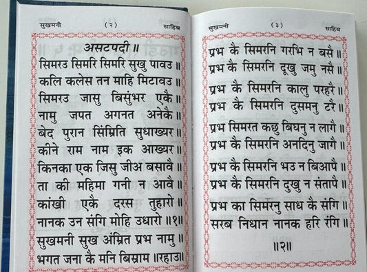 Sukhmani Sahib Gutka Hindi Hardback Sikh Bani Prayer Book Sukhmanee Gurbani VVV6