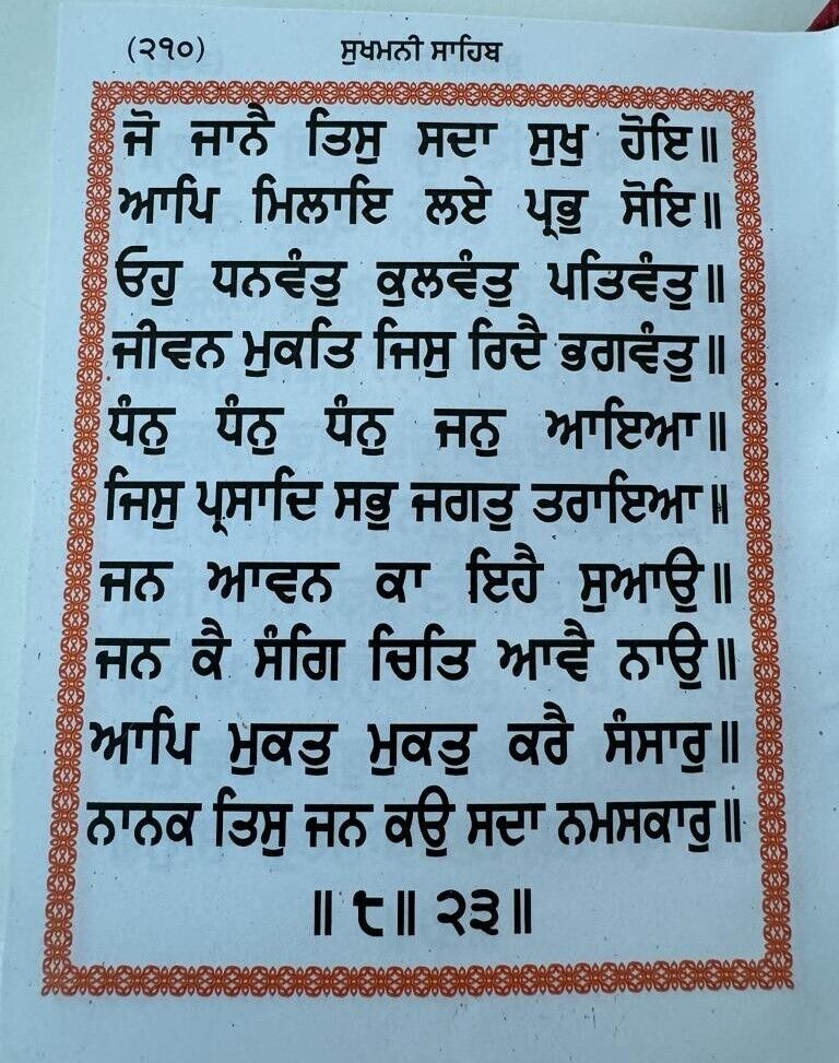 Sikh Sukhmani Sahib ji Bani Gutka  Gurmukhi Punjabi Sukhmanee Book Small VVV13