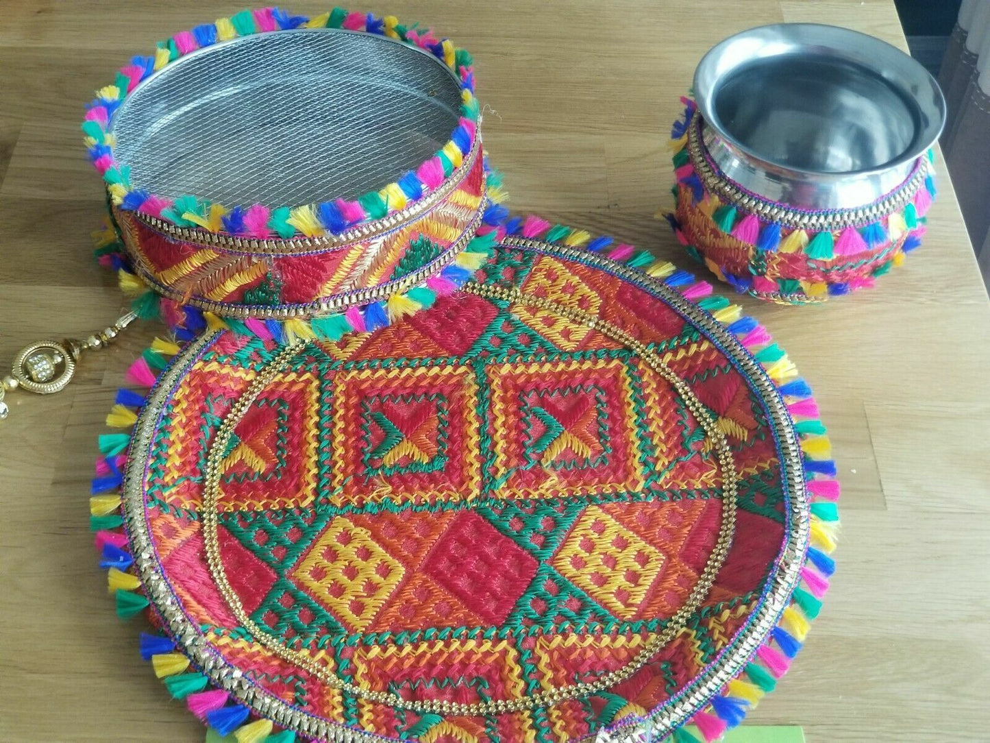 Hindu Fast Worship Karva Chauth Vrat Thali Set Special Pooja Karwa Vrata Katha F