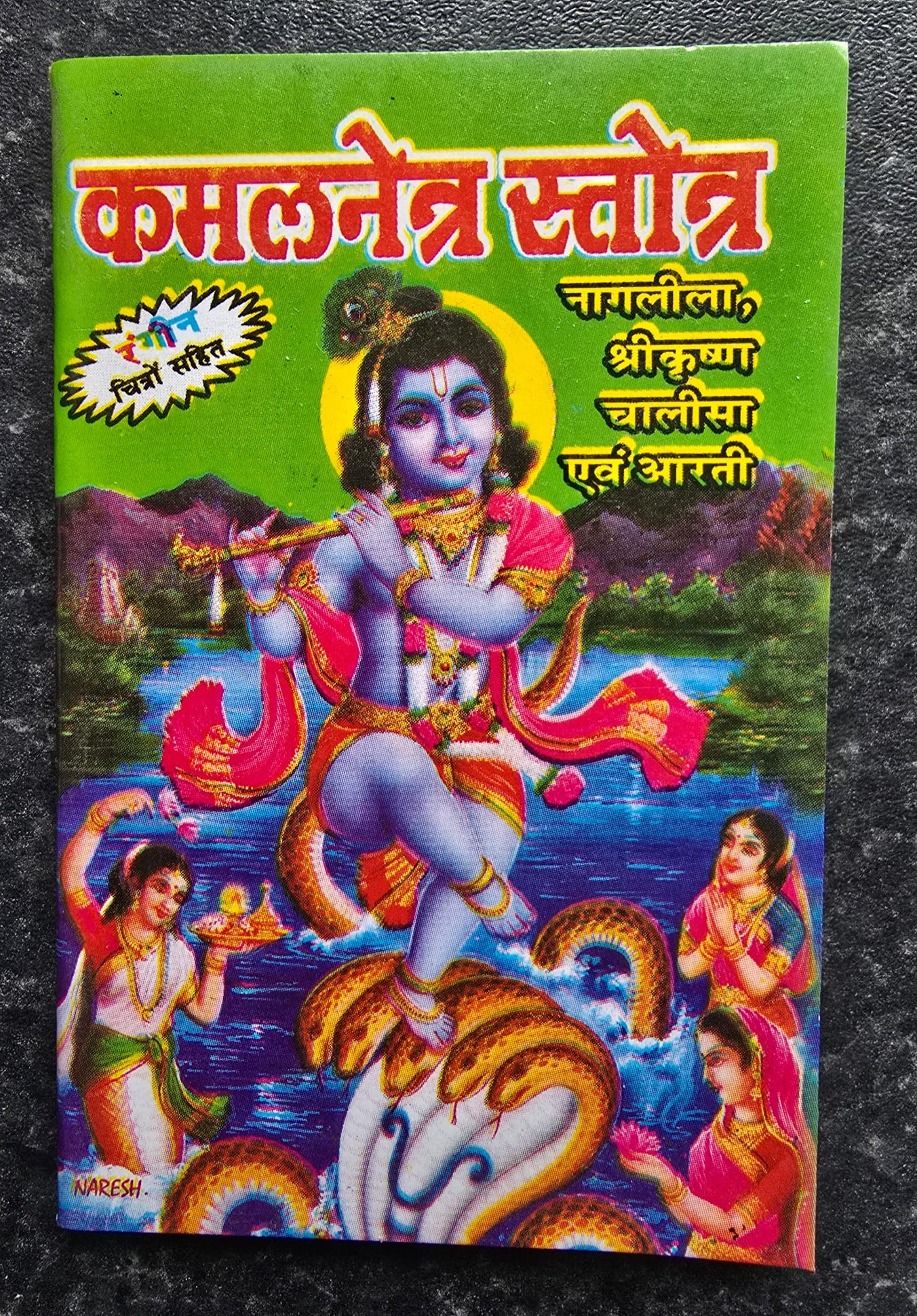 Kamalnetar Satotar Pocket Book Hindi Nagleela Krishan Chalisa Aarti Photo Hindu