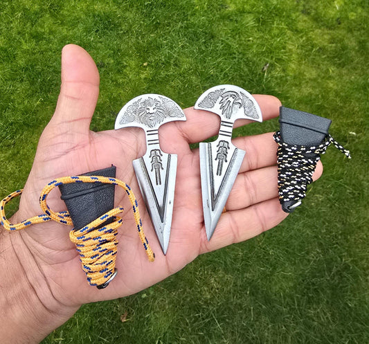 Sarbloh Taksali punch Pure Iron khalsa lion Hawk shastar nihang sikh singh kaur punjabi sher Baaz Handmade - matching sheath dori EE20A