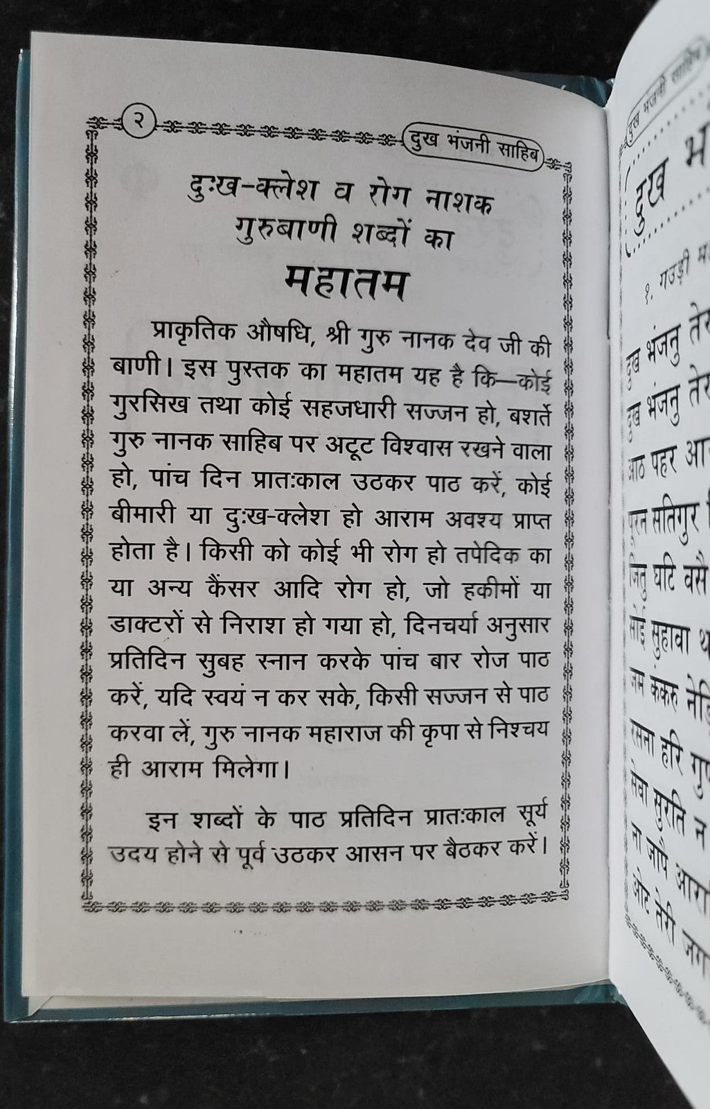 Dukhbhanjani Sahib Gutka Hindi Devnagari Sikh Shabads Book Bani Protection Bless