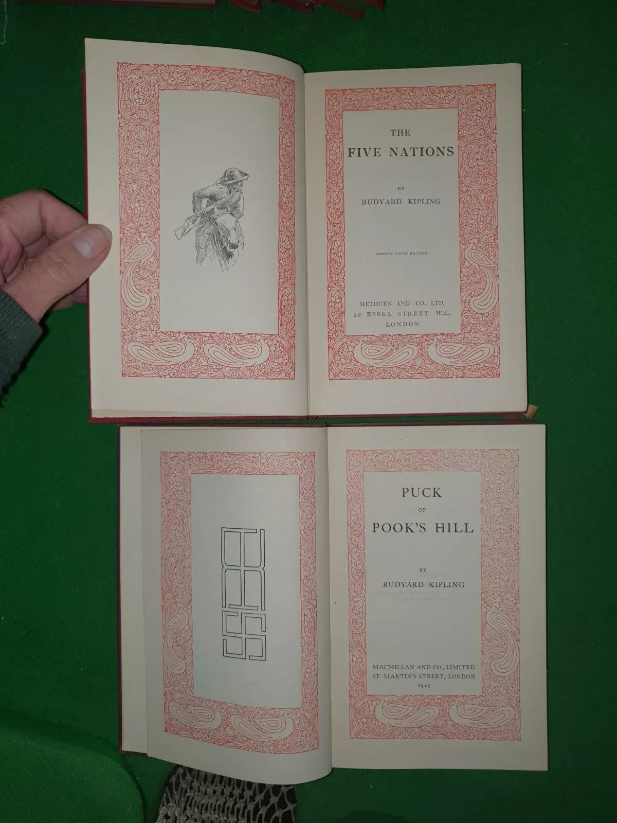 Antique Collection of 1913-29 Rudyard Kipling 19 Books Set Jungle Book Kim Rare Vintage Old Books Authentic Collectors Items Collector