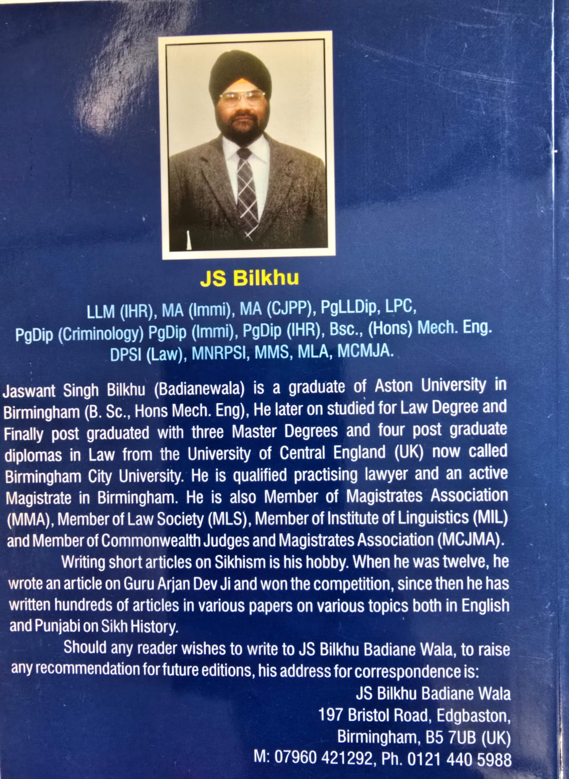 Maharaja Jassa Singh Ramgarhia by JS Bilkhu JP. sikh book in English b53 New