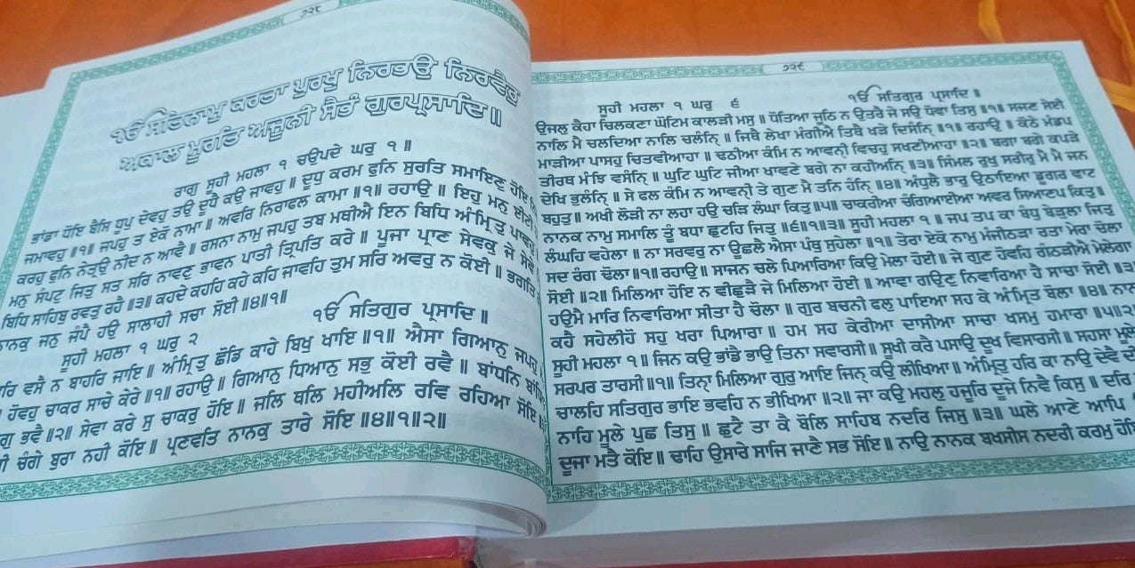 Sri Guru Adh Granth Sahib Ji Gurmukhi Punjabi Sanchia Set in 2 Volumes Sikh Book