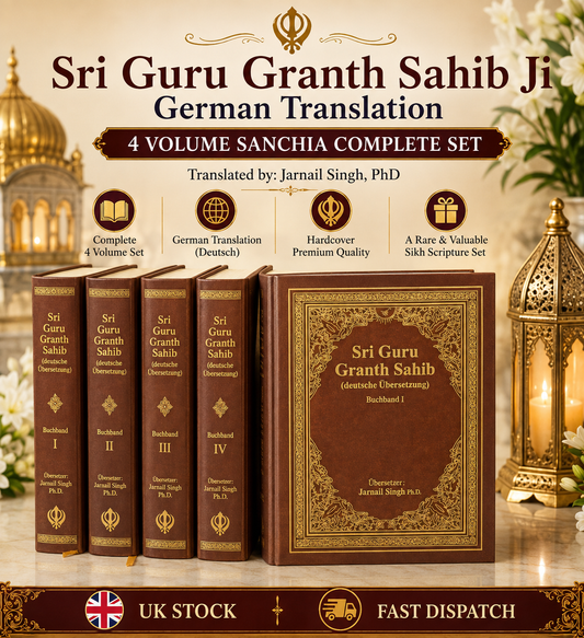 Sri Guru Granth Sahib Ji in German Translation four Volumes Sanchia Complete Set